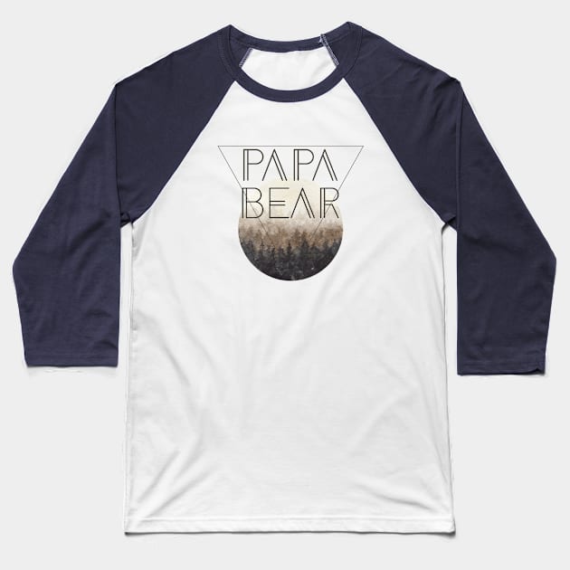 Papa bear Baseball T-Shirt by christinamedeirosdesigns